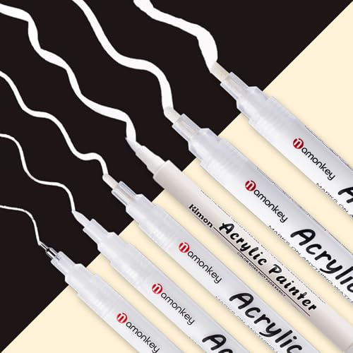 hautllaif 6 Pack White Gel Pen Set with Multi-Size Tips for Black Paper | Opaque White Ink, Smooth Flowing Lines, Multi-Size Tips, Journaling, Scrapbooking, DIY Crafts, Multiple Surface Use