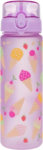 Baagl Kinder Trinkflasche Wasserflasche 500ml Schule Mädchen - Lavender | Auslaufsichere Getränkeflasche und Schultrinkflasche für Sport, Fussball und Sportverein hat einen praktischen Siebeinsatz.