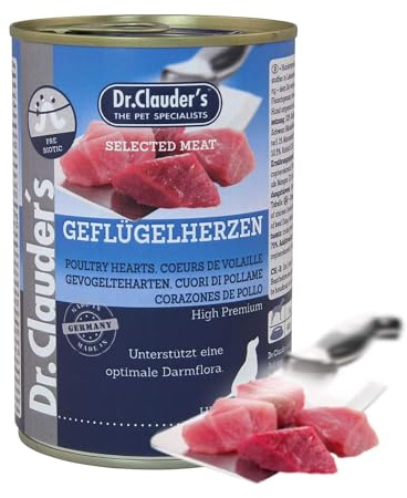 Dr. Clauder Dr. Clauders Hunde Nassfutter Dose Selected Meat Prebiotics mit Geflügelherzen 400 g