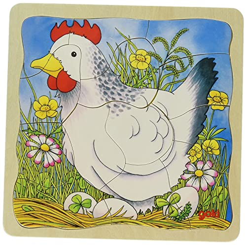 Goki 57521 - Schichtenpuzzle - Das Huhn