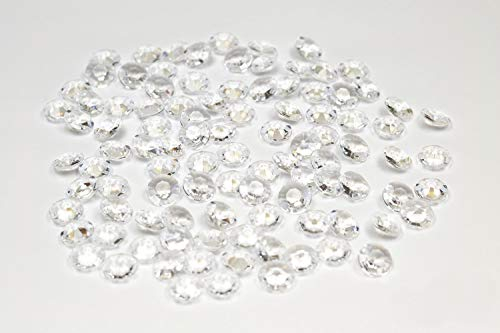Creativery 100 Dekosteine Diamanten 12mm (klar/transparent) // Deko-Steine Diamanten 1,2 cm Streudeko Tischdeko Steine Diamonds Kristall Hochzeit Streuteile