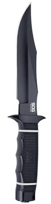 SOG Tech Bowie Fixed Blade Knife for Warfighters & Outdoor Enthusiasts | AUS-8 Steel Blade & Kraton Rubber Handle