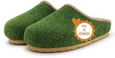 Pantoffelmann Filzclogs aus 70 % Wollfilz I Größen 37–47 I Atmungsaktive Hausschuhe mit rutschfester Sohle I Warme Pantoletten aus liebevoller Handarbeit I Filzhausschuhe für Damen & Herren