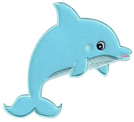 PatchMommy Delphin Delfin Patch Aufnäher Applikation zum Aufbügeln Bügelbild - für Kleidung Jeans Jacken Kinder Baby