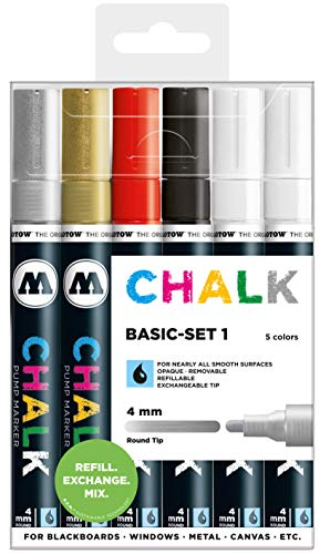 Molotow Kreidemarker Chalk Basic Set 1 - 4 mm , 6 Stück farblich sortiert