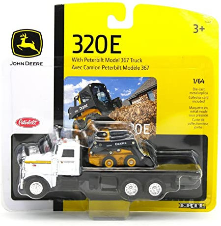 John Deere 1/64 Scale 320E Skid Steer with Truck