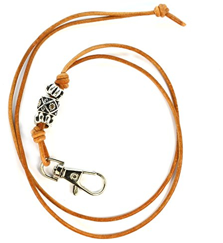 TAMEHO Original Pfeifenband Hellbraun aus Leder mit dekorativen Designer Charms PRP - Handgefertigt in Deutschland -