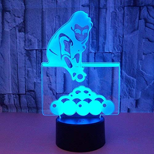 HPBN8 Ltd 3D Billard Lampe USB Power 7 Farben Amazing Optical Illusion 3D LED Lampe Formen Kinder Schlafzimmer Nacht Licht