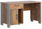 FORTE Clif Schreibtisch mit 1 Tür und 1 Schublade, Holzwerkstoff, Old Wood Vintage/Betonoptik Grau, 126.5 x 73.5 x 60 cm
