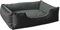 BedDog Hundebett LUPI, Hundekissen mit Abziehbaren Waschbaren Bezug, Hundekorb, Hundesofa, für Kleine Hunde, S, schwarz-grau