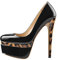Only maker Doppelplattform Pumps Frauen Elegante High Heels mit Modisch Leoparden Stiletto Absatz 38 EU