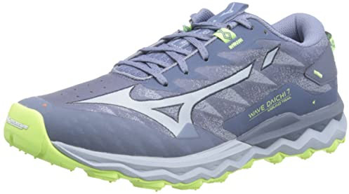 Mizuno Women's Wave Daichi 7 Trail Running Shoe, VIndigo/SubduedB/NeoLime, 5 UK