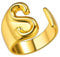 JewelryWe Herren-Damen-Ring mit Gravur Buchstaben A-Z Kupfer Alphabet Schmuck Gold