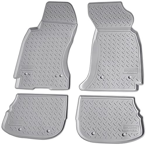Recambo 3D Gummi Fußmatten kompatibel für Audi A4 8D B5 Limousine Avant BJ 1994-2001 | Auto Gummimatten | Passgenau | mit Rand | grau