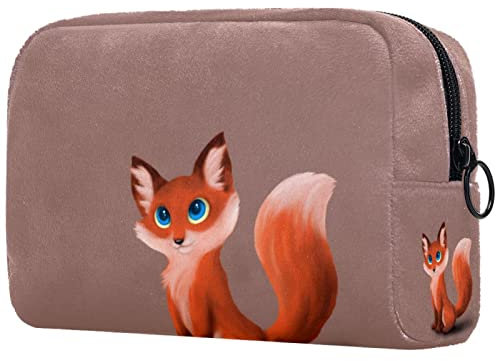 Personnalisée Trousse De Toilette Renard Cadeau Anniversaire, Cadeau Femme, Trousse Bijoux, Cadeau Personnalisé 18.5x7.5x13cm