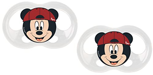 Tigex Soft Touch Friends Schnuller | 18-36 Monate | Silikon Schnuller | Disney Mickey Mouse | 2er Set
