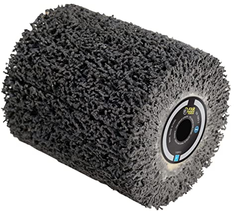 Brosse en carbure de silicium 80 mm - L 100 mm pour décaper le métal, les peintures pour carrosserie, la préparation des surfaces avant de soudure (surfaces planes) Compatible avec les machines REX80