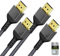 Maxonar 10K 8K Ultra High Speed HDMI® Cable 2m, (Certified) Ultra HD 48Gbps @120Hz 4K@120Hz eARC RTX 3090 HDR10 4:4:4 HDCP 2.2&2.3 Dolby Compatible with PS5,Xbox Series X,Roku/Sony/LG TV 2 Packs