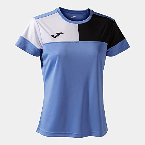 Joma Kurzarmshirt Frau Crew V blau schwarz Weiss