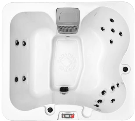 CANADIAN SPA CO. Manitoba Vasca idromassaggio UV da esterno per 4 persone, 170x152x73 cm, quadrata, con copertura, illuminazione a LED, riscaldamento e 14 getti per idroterapia, tutto l'anno