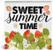 Sweet Summer Time Erdbeere Holzkiste Schild Holzblock Tischschild Dekoratives Schreibtischschild Heimregal Dekor 12,7 x 12,7 cm