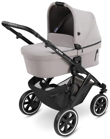 ABC Design 2 in 1 Kinderwagen Salsa 4 Air – Kombikinderwagen für Neugeborene & Babys – Inkl. Sportsitz Buggy & Babywanne – Radfederung & Luftreifen – Farbe: biscuit