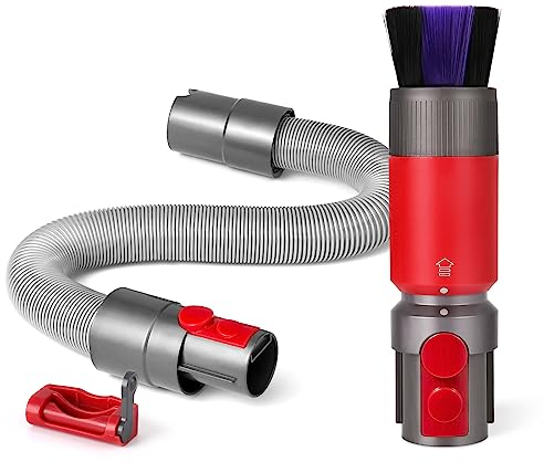 Brosse à poussière + tuyau d'extension flexible compatible avec les aspirateurs Dyson Outsize / V7 / V8 / V10 / V11 / V12 / V15, brosse à poils souples, pièces de rechange pour aspirateur sans fil