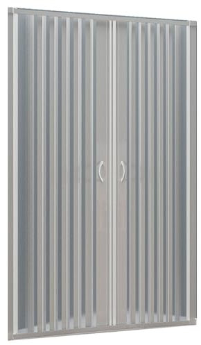 Porte de douche en niche en PVC blanc h185-120