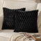 Mandioo 2er Set Schwarz superweichen dekorative Plüsch Kissenbezug Kissenbezüge 45 x 45 cm Wollsamt Dekokissenbezüge Kissenhülle Sofakissen Dekokissen flauschig für Couch Sofa Bett Wohnzimmer