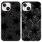 Foonary 2 Pack Black Star Print Phone Case Compatible with iPhone 14/iPhone 13 6.1, Slim Soft Silicone with Fashion Design Aesthetics Pattern Cases, Shockproof Bumper Protector Cover