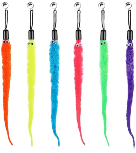 Aidqxbaoer Jouets interactifs pour Chats,Jouet à Plumes pour Chats,Jouets interactifs pour Chats,Jouet Interactif pour Chat Interieur,interactifs de Chasse aux Chats Bâton de Chatons(6 pièces)