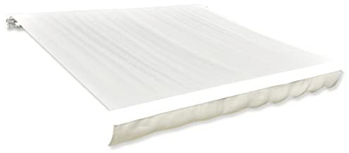 Kavolet Telo per tende da sole, impermeabile, antistrappo, ricambio con mantovana, accessorio per tende da sole, 600 x 300 cm, crema