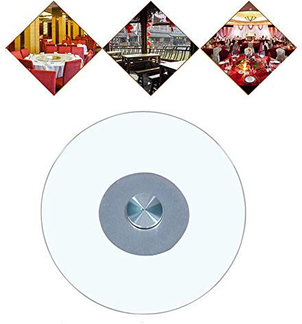 Cuscinetto Giradischi, Vassoio Girevole 90 cm Tavolo Pranzo, Giradischi Lazy Susan Moderno in Vetro temperato, Base Girevole in Vernice Ecologica, Cuscinetto Silenzioso