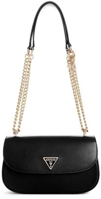 GUESS Damen Daryna Top Zip Shoulder Bag Umhängetasche, Schwarz