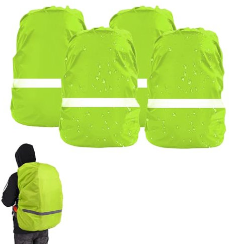 Dadazhenxuan Rucksack Regenschutz,4pcs Step by Step Regenschutz,18-25l Regenschutz für Schulrucksack,wasserdichte Regenhülle für Tankrucksack,Rucksack Cover Regen,Regenschutz Kinder Schulranzen