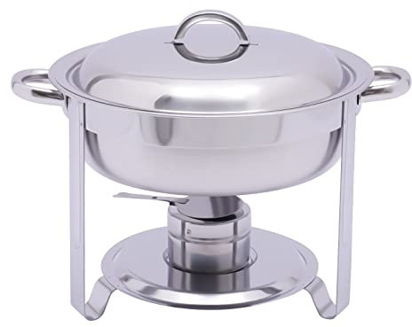 5L Edelstahl Warmhaltebehälter für Speisen Buffetwärmer Speisenwärmer mit Brennpaste 10kg Tragfähigkeit für Feiern Catering und Buffets