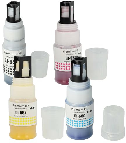 vhbw 4X Nachfülltinte Ersatz für Canon 6291C001 | 6290C001, 6289C001 für Drucker - Refillset Cyan, Magenta, Yellow, Schwarz, Pigmentiert