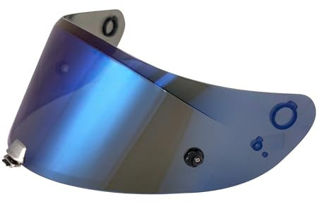 Visiera Casco,Visiera Per Casco Per Moto Sostituzione,Casco Parabrezza Moto Visiera a Lente Integrale per HJC RPHA-11/RPHA-70/HJ-26 (Blu cromato)