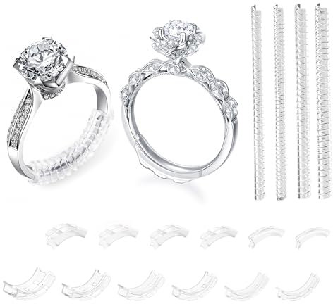 16 Stück Ringverkleinerer Unsichtbar Silikon Ring Verkleinerung für Breite Ringe Unsichtbarer Ringgrößenversteller für lose Ringe Männer und Frauen, Ring Kleiner Machen (16 Stück)