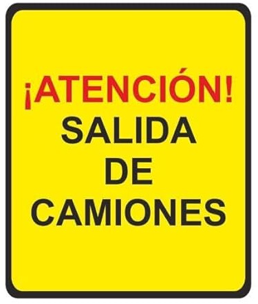 Señal Vial de Bolsa ¡Atención! Salida de Camiones 700 x 700 mm