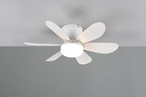 lightling LED Deckenleuchte Lunar mit integriertem Ventilator und Fernbedienung, 3 Geschwindigkeitsstufen, Lichtfarbe einstellbar, Dimmer, Nachtlicht, Ø 53 cm, Höhe 16 cm, weiß matt
