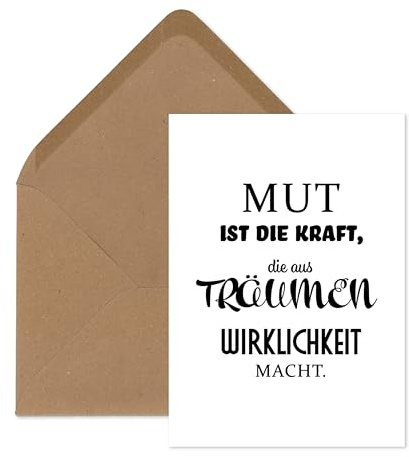 TypeStoff Postkarte - Mut ist die Kraft - inkl. Briefumschlag Geschenk - KP-01567