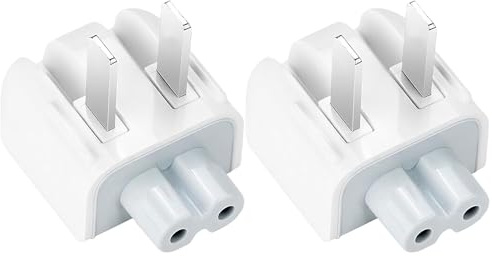 2 Stücke Reiseadapter Europa auf CN, AC Adapter CN Stecker, MacBook Netzteil,Ladegerät Konverter Ersatzanschluss, MejaRizon Stecker für Apple Netzteil Kompatibel mit MacBook, iPad,iPod, iPhone