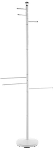 Piantana Porta Accappatoio in Acciaio Cromato e Bianco – 6 Bracci alta 177 cm