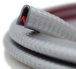 SMI-Kantenschutzprofil KS1-2SG für 1-2mm PVC mit Stahleinlage Silber selbstklemmend ohne Kleber - Kantenschutz, Kederprofil, Kantenprofil, Kantenschutzleiste für Autotüren, Bleche (10 m)