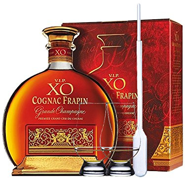 Frapin Cognac V.I.P XO 0,7 Liter + 2 Glencairn Gläser und Einwegpipette