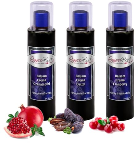 Crema Trio Dattel/Cranberry/Granatapfel 3 x 0,26 L 3% Säure dickflüssig & konzentriert Balsam Essig Creme Balsamico Fruchtbalsamico