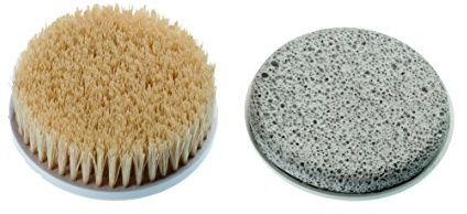 Imetec Bellissima Body Kit Ersatz-Aufsteckbürsten Cleansing Pro, Peeling und Bimsstein, Grau