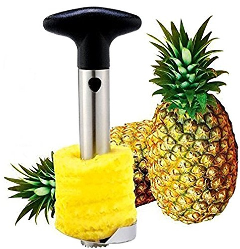Semoss 3 in 1 Sbuccia Ananas Taglia Slicer Pela Snocciolatore e Affettatrice,Acciaio Inossidabile, EN-25647