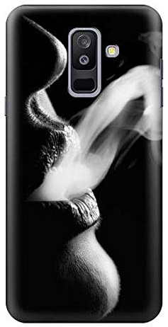Innovedesire Sexy Lip Girl Smoking Hülle Schutzhülle Taschen für Samsung Galaxy A6+ (2018), J8 Plus 2018, A6 Plus 2018